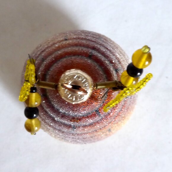 NEW VINTAGE SUGARED BEE HIVE HONEY BEE CHRISTMAS ORNAMENT SET DEPT. 56 - Picture 11 of 13